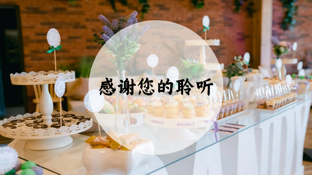 餐饮年中会议淡雅时尚ppt模板