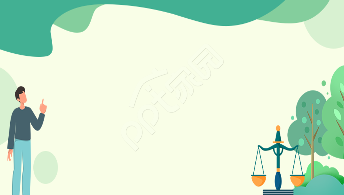 浅绿色小清新卡通设计PPT背景图片