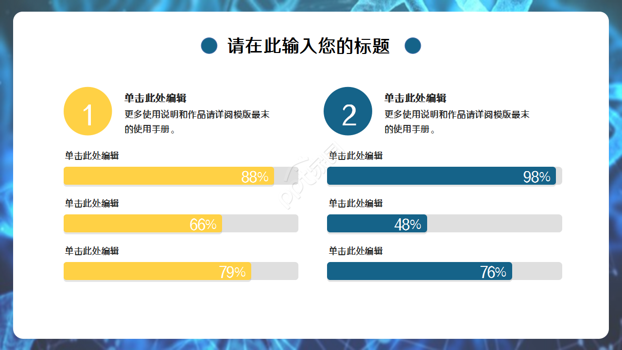 生物化学深蓝工作总结企业培训产品解说ppt模板