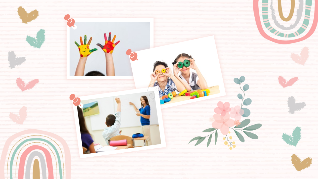 卡通可爱儿童教育培训诗词分享ppt模板