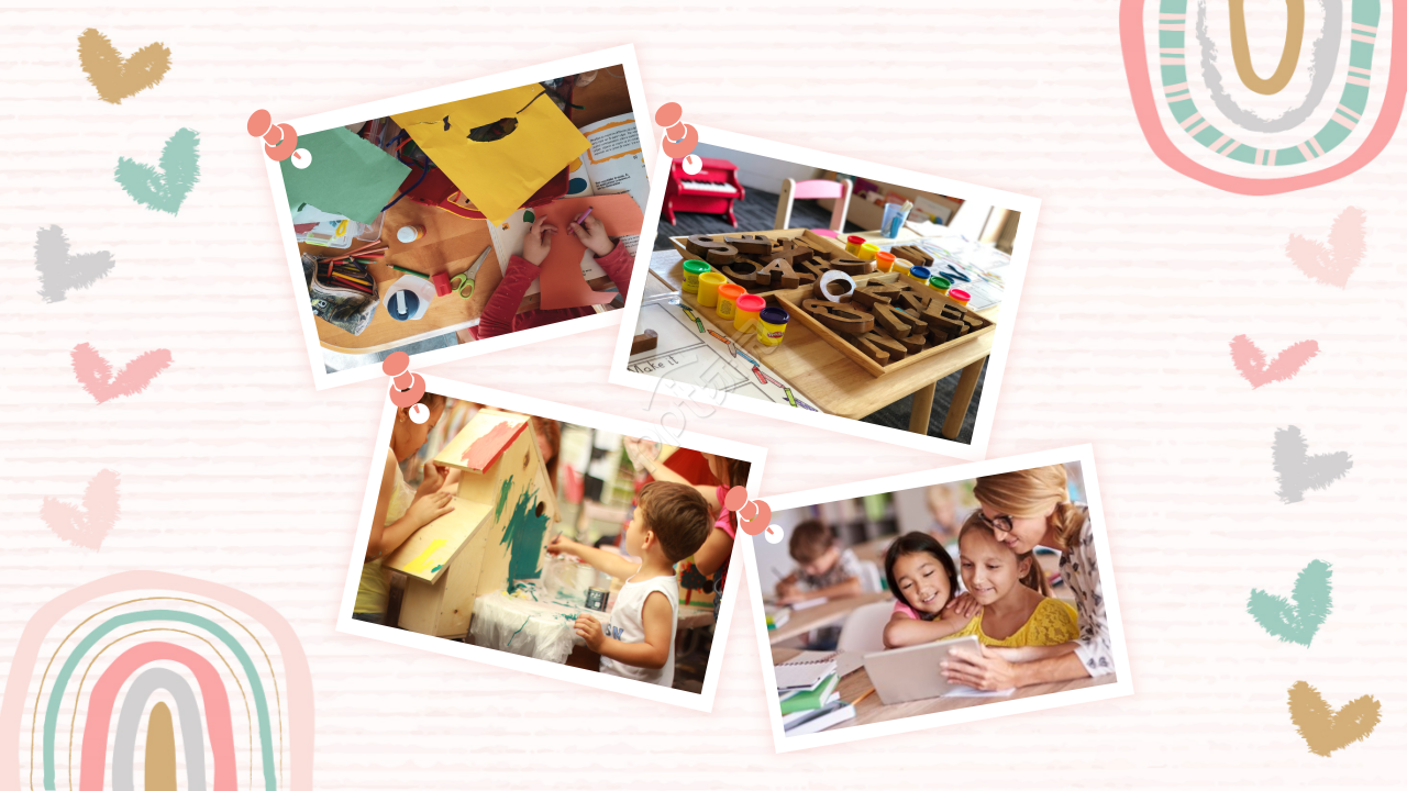 卡通可爱儿童教育培训诗词分享ppt模板