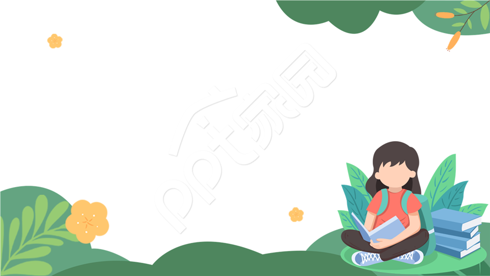 浅绿色卡通设计简约PPT背景图片