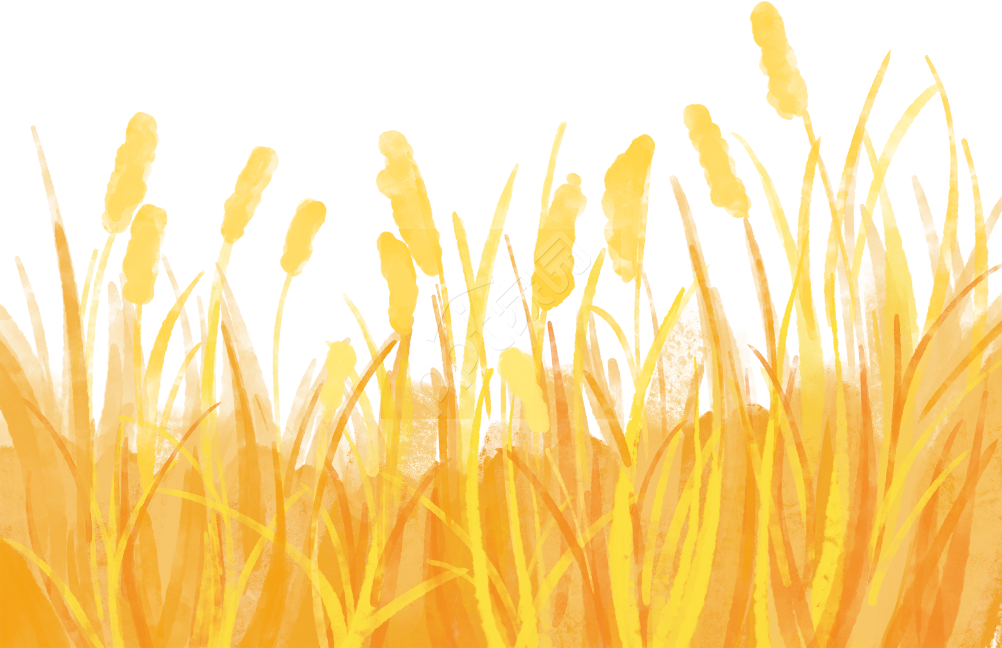 金黄色古风山水画PPT背景图片