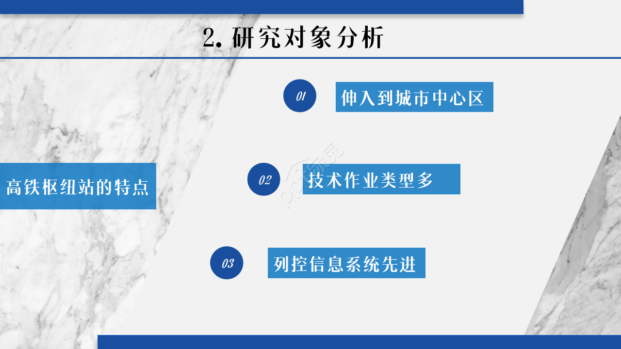 蓝色时尚简约高铁枢纽设计研究答辩商务合作工作总结PPT模板