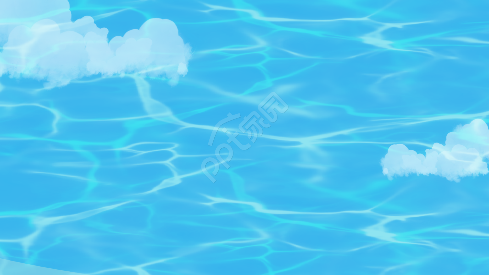 天蓝色简约PPT背景图片