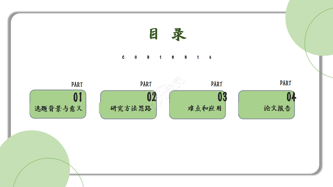 春日浅绿色小清新文艺风格工作总结ppt模板