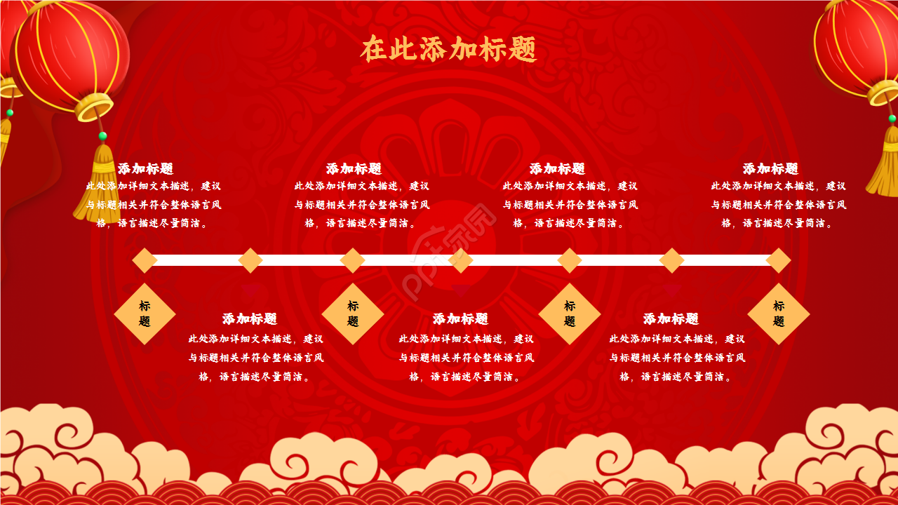 红色精美年会策划年度汇总企业规范ppt模板