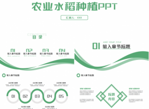 绿色稻田的农业极简工作总结项目汇报ppt模板下载推荐