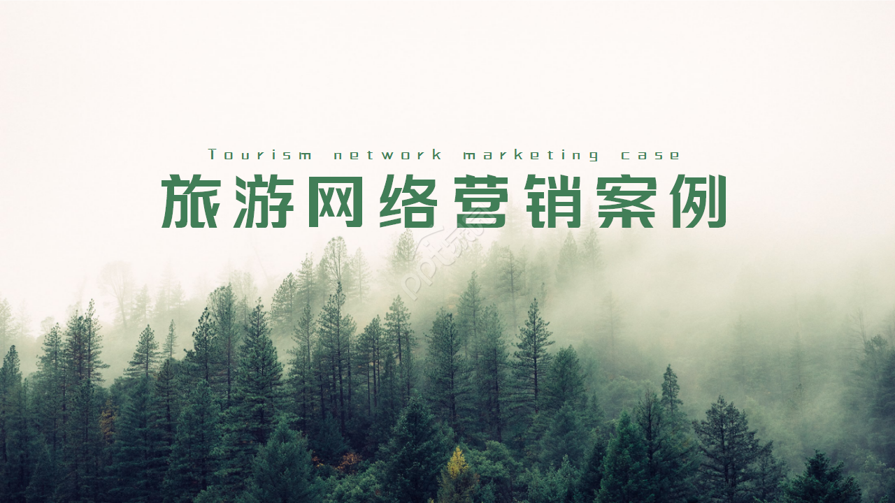 绿色极简旅游网络营销案例工作汇报个人介绍ppt模板