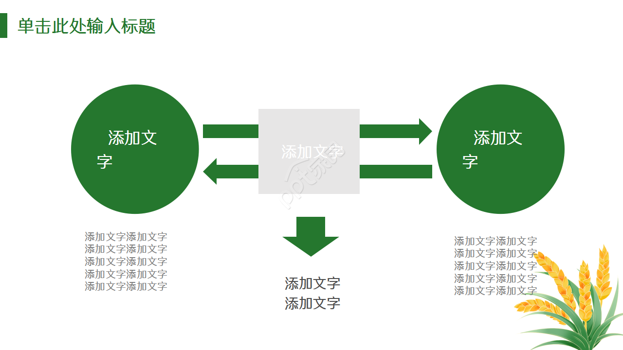可爱花草绿色小清新工作总结商务汇报入职培训ppt模板