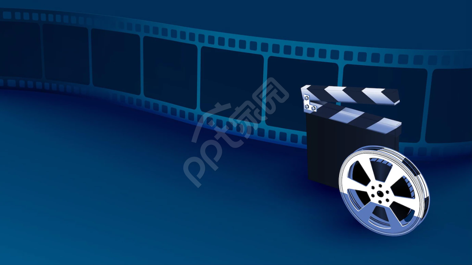 传媒影视工作汇报PPT背景图片