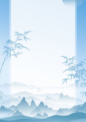 蓝色古风简约商业策划PPT背景图片
