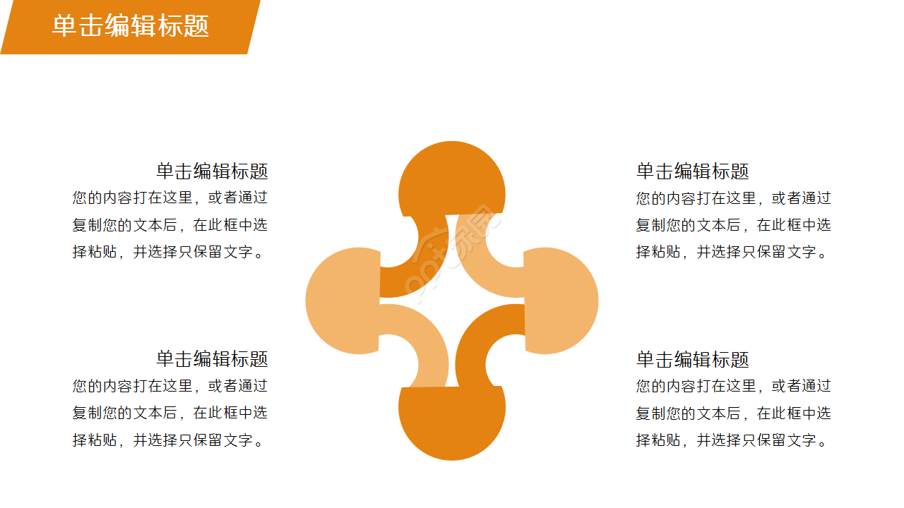 橙色精美简约房地产建筑行业商务合作项目策划ppt模板