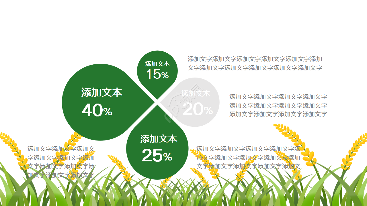 可爱花草绿色小清新工作总结商务汇报入职培训ppt模板