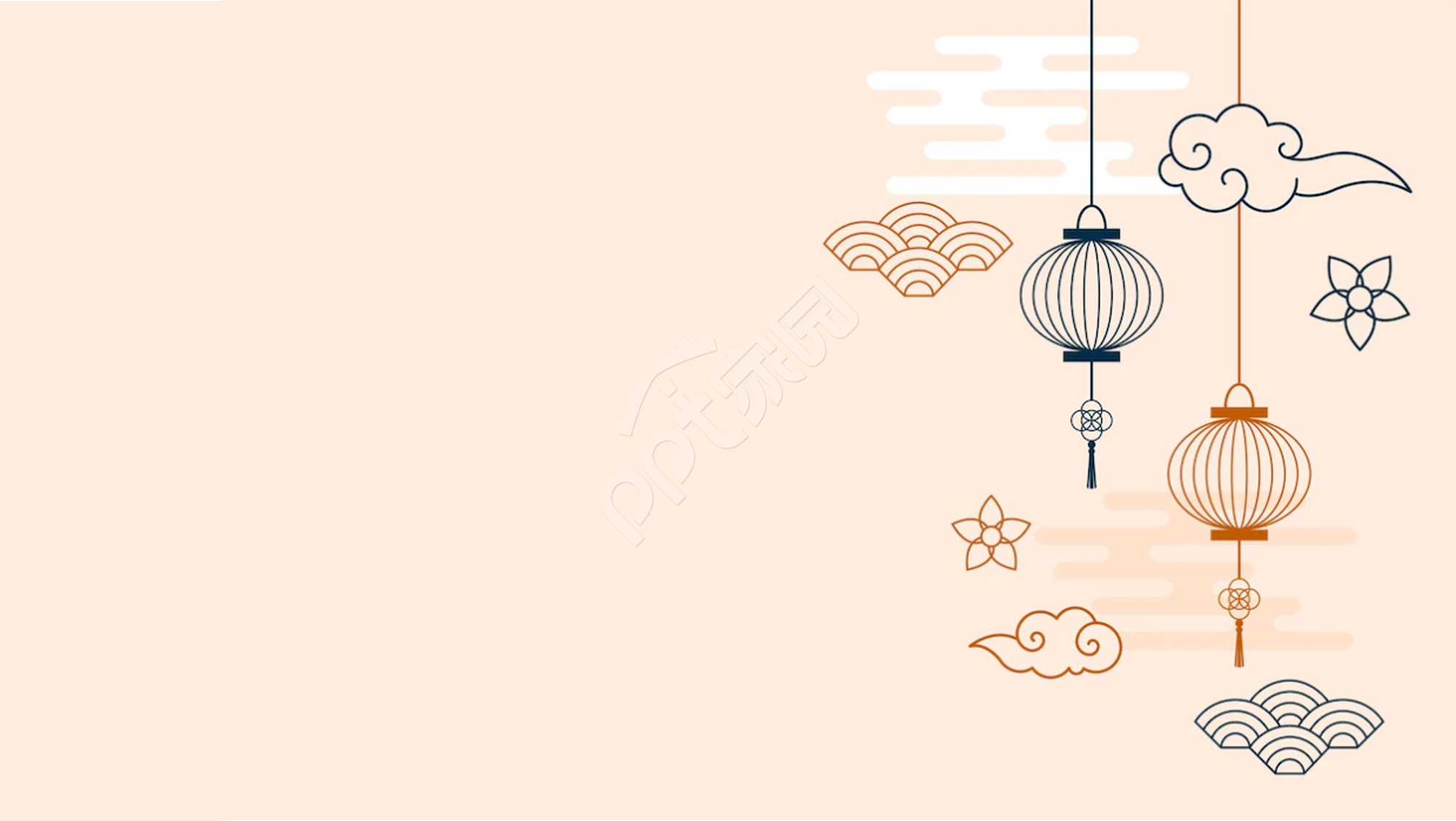 中国风剪纸主题班会PPT背景图片