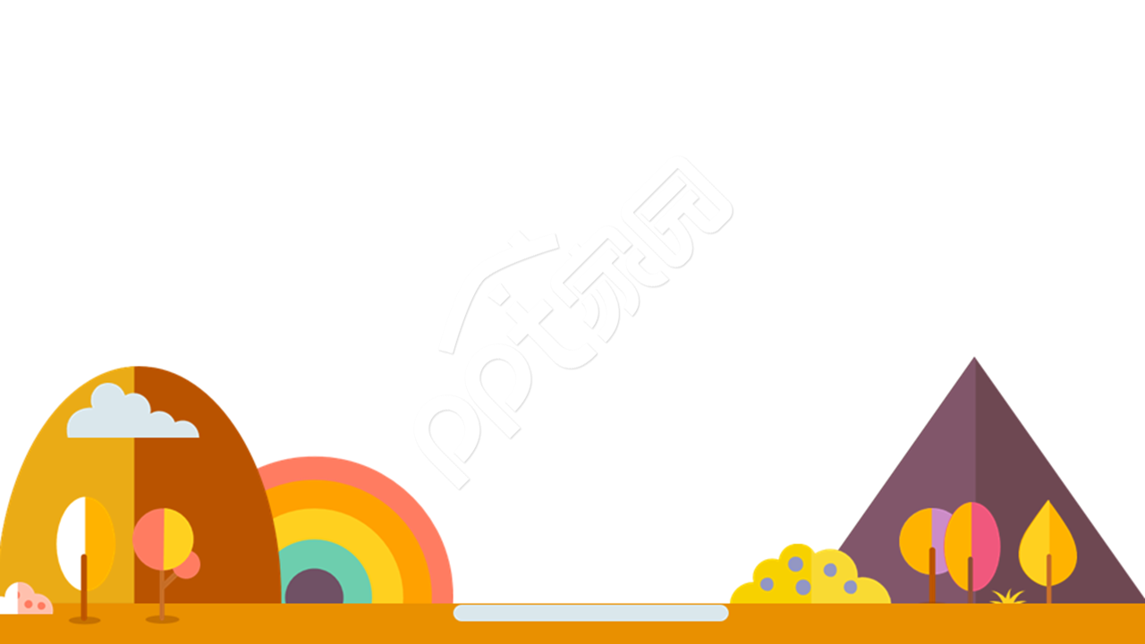 暖黄色卡通设计可爱工作总结PPT背景图片