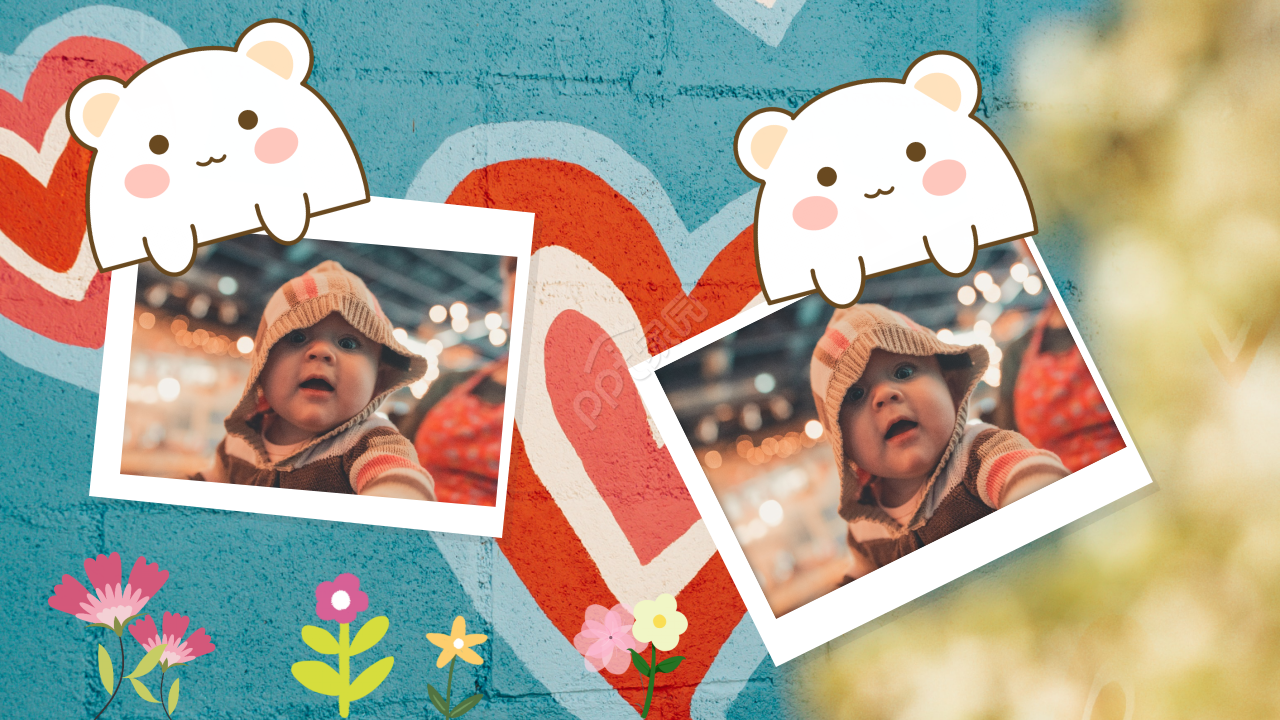 小宝宝的满月酒席纪念相册ppt模板