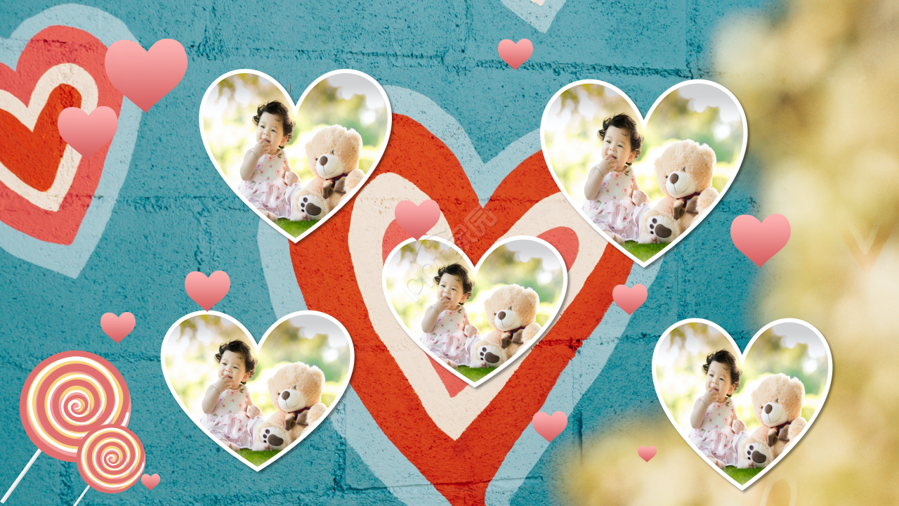 小宝宝的满月酒席纪念相册ppt模板