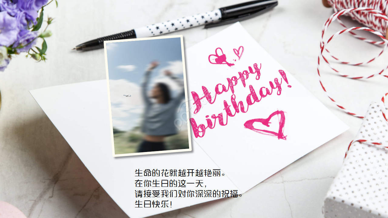 同学生日祝福纪念相册工作汇报ppt模板