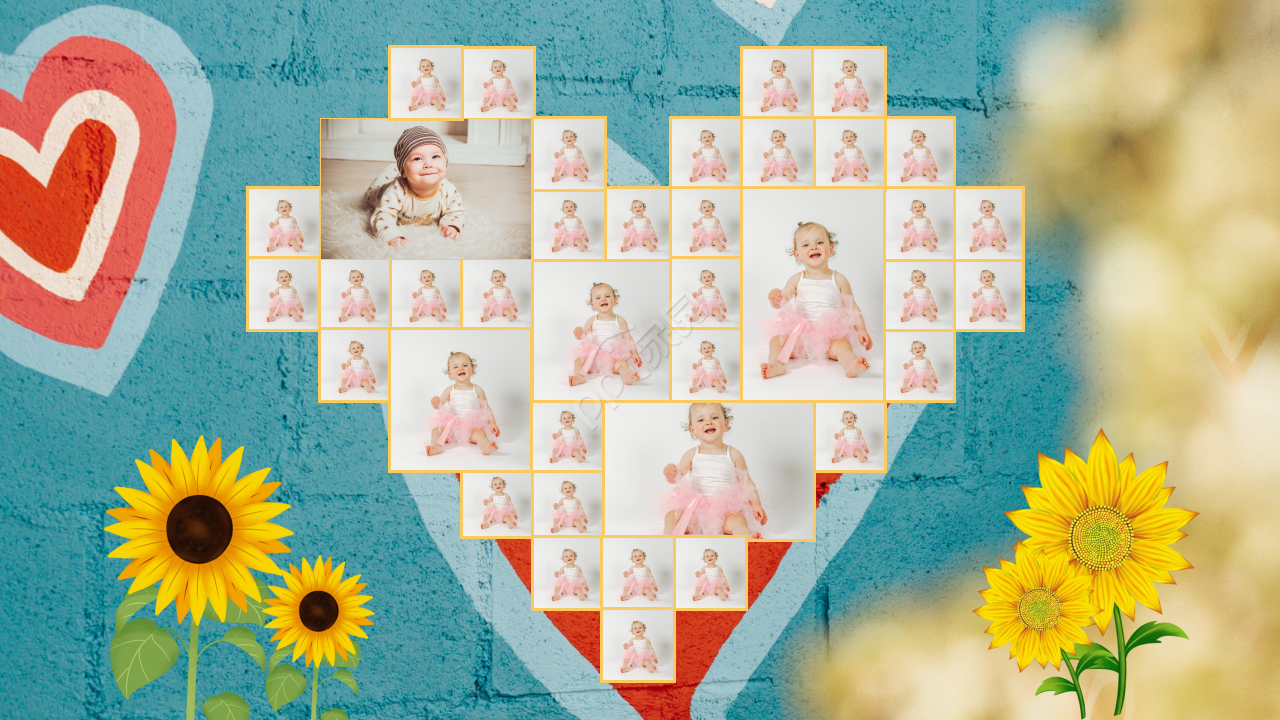 小宝宝的满月酒席纪念相册ppt模板