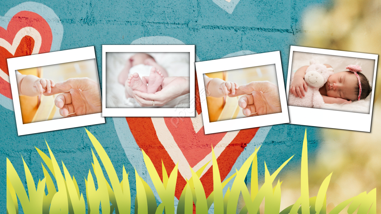 小宝宝的满月酒席纪念相册ppt模板