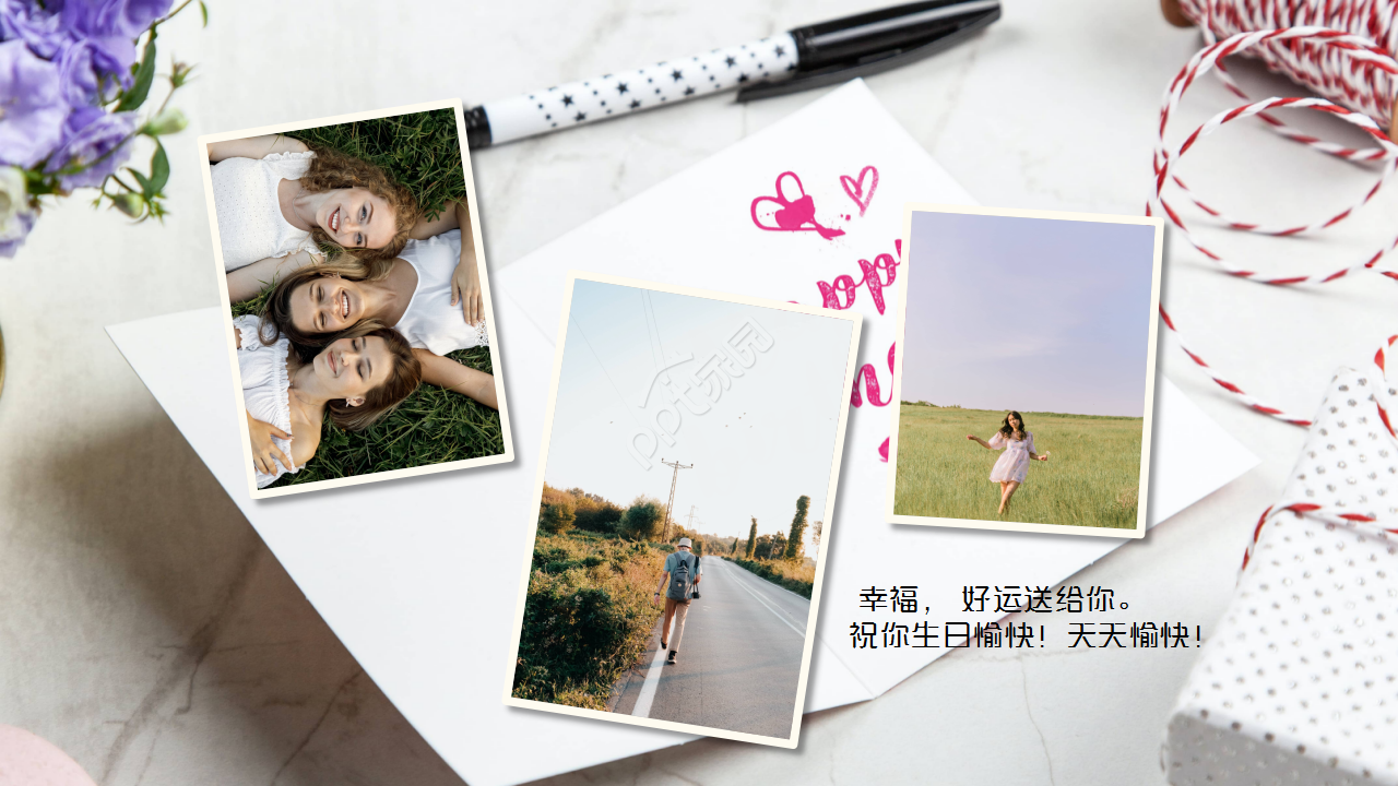 同学生日祝福纪念相册工作汇报ppt模板