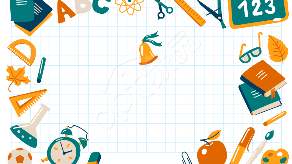 多彩文具PPT模板背景图