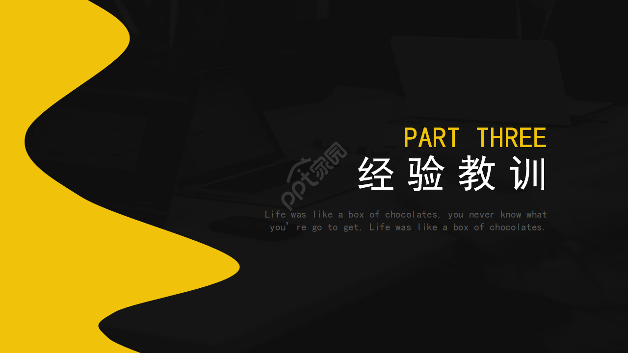 黑黄配色商务PPT模板