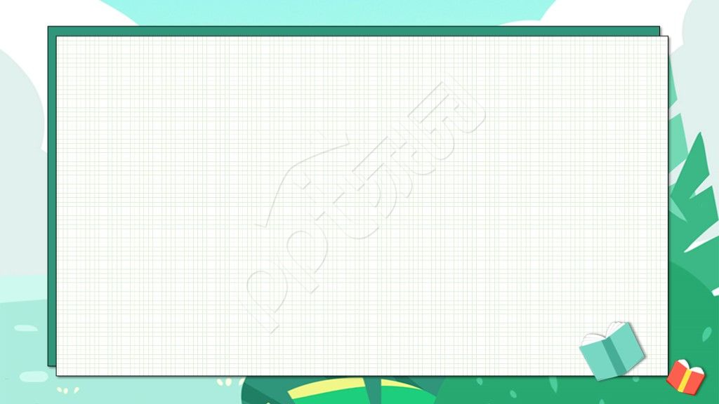 绿色清新卡通PPT模板背景图