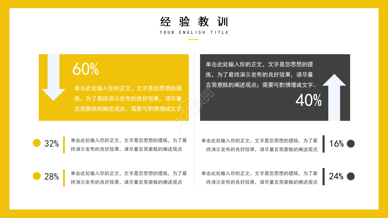 黑黄配色商务PPT模板