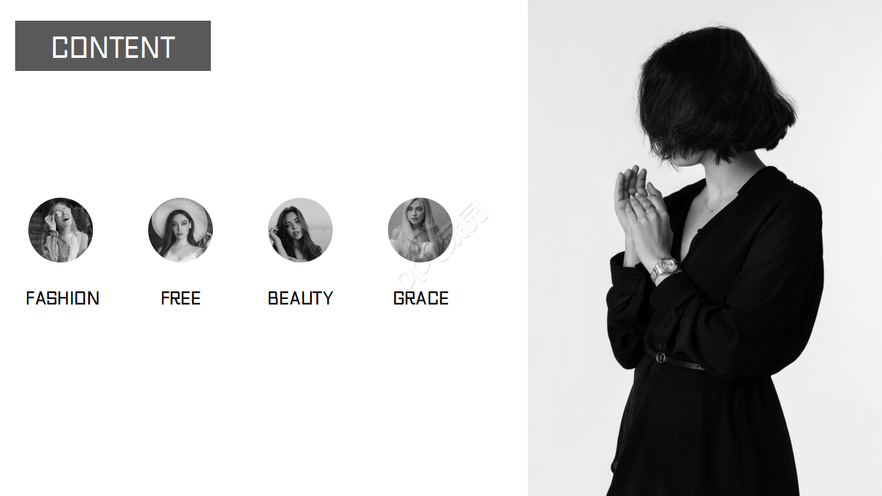 欧美简约杂志风ppt模板