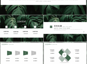 墨绿色欧美风英语商务PPT模板下载推荐