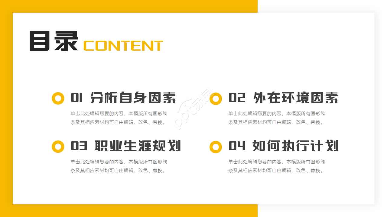 大学生职业规划ppt模板