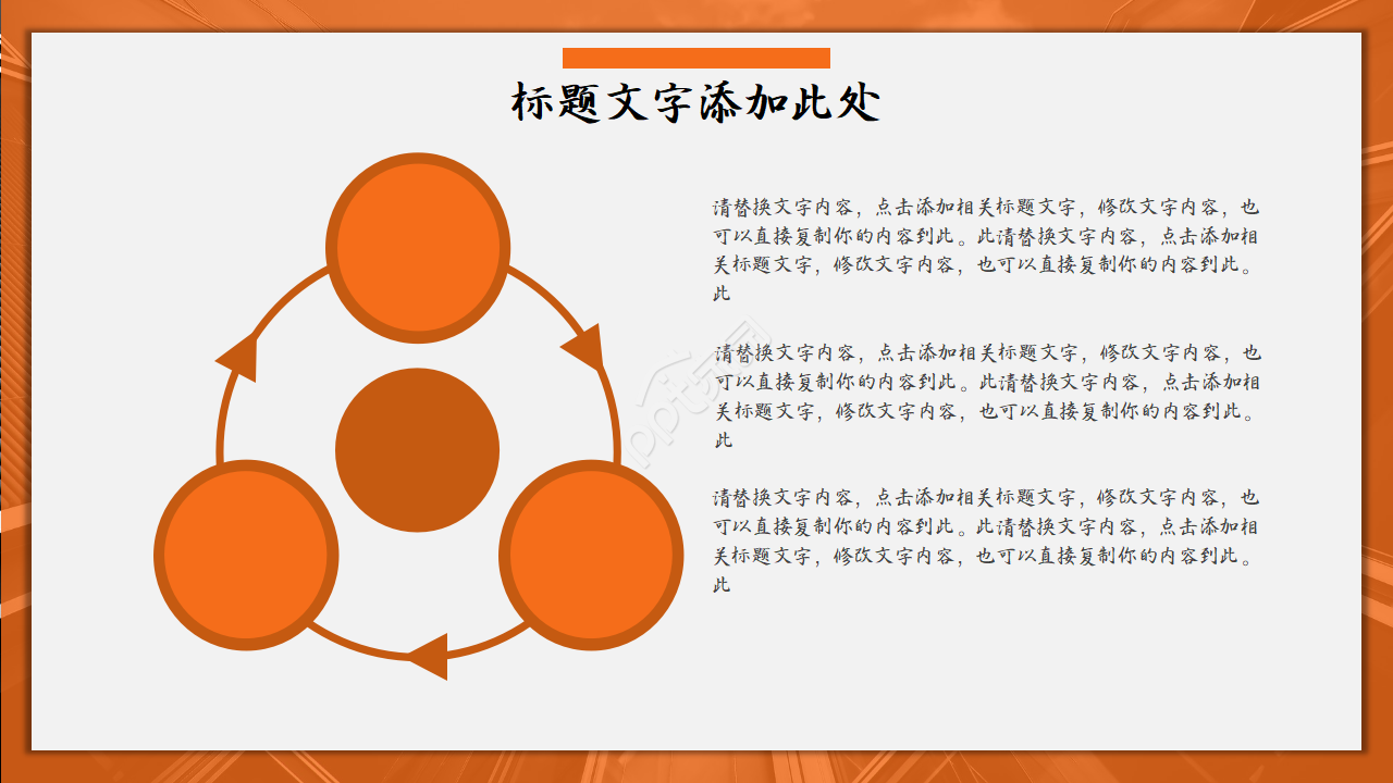 橙色人物背景ppt模板