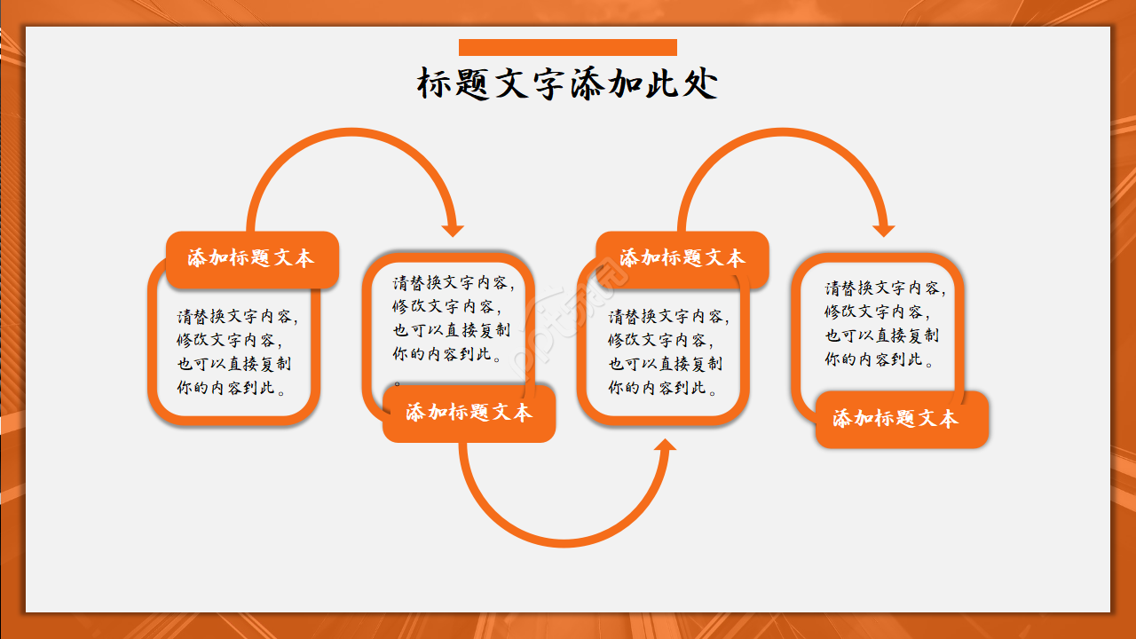 橙色人物背景ppt模板