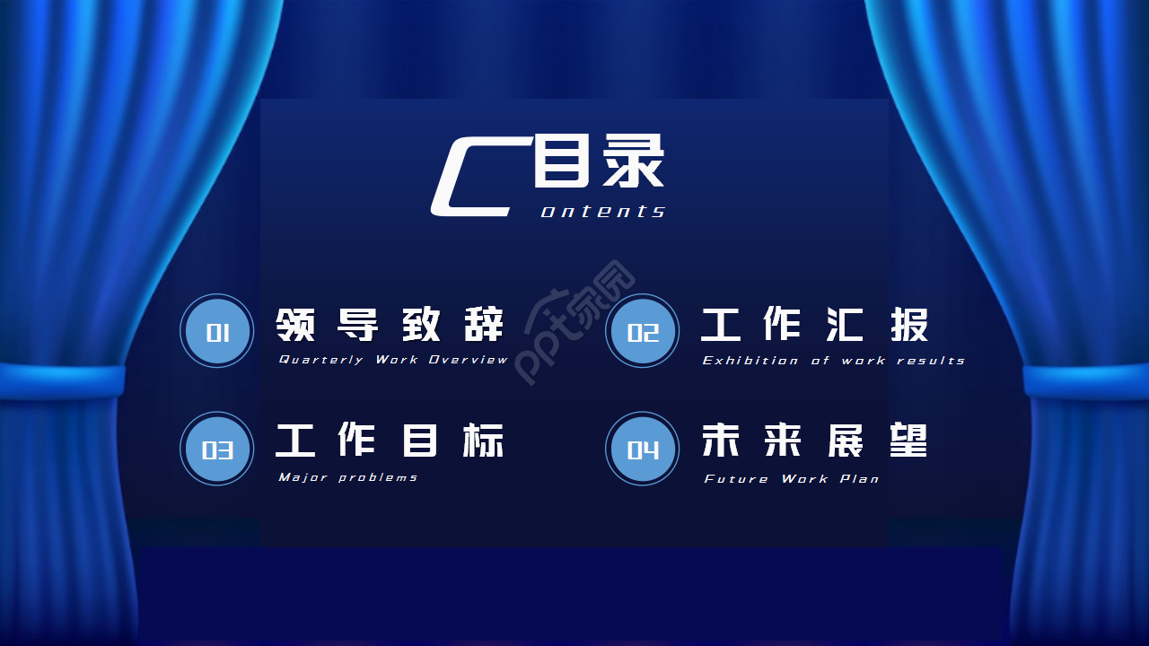 超震撼蓝色公司年会优秀员工表彰颁奖典礼ppt模板