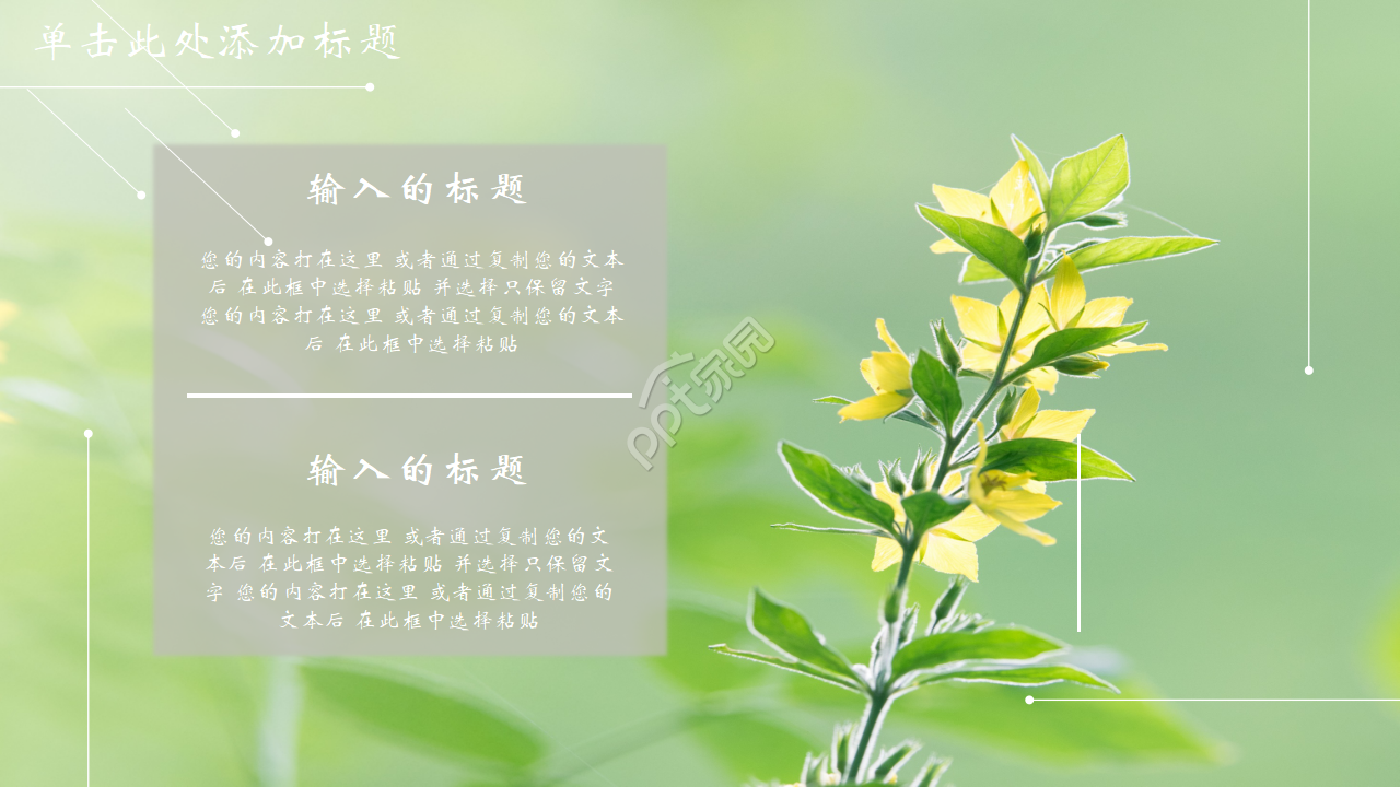英语淡雅个人简历ppt模板