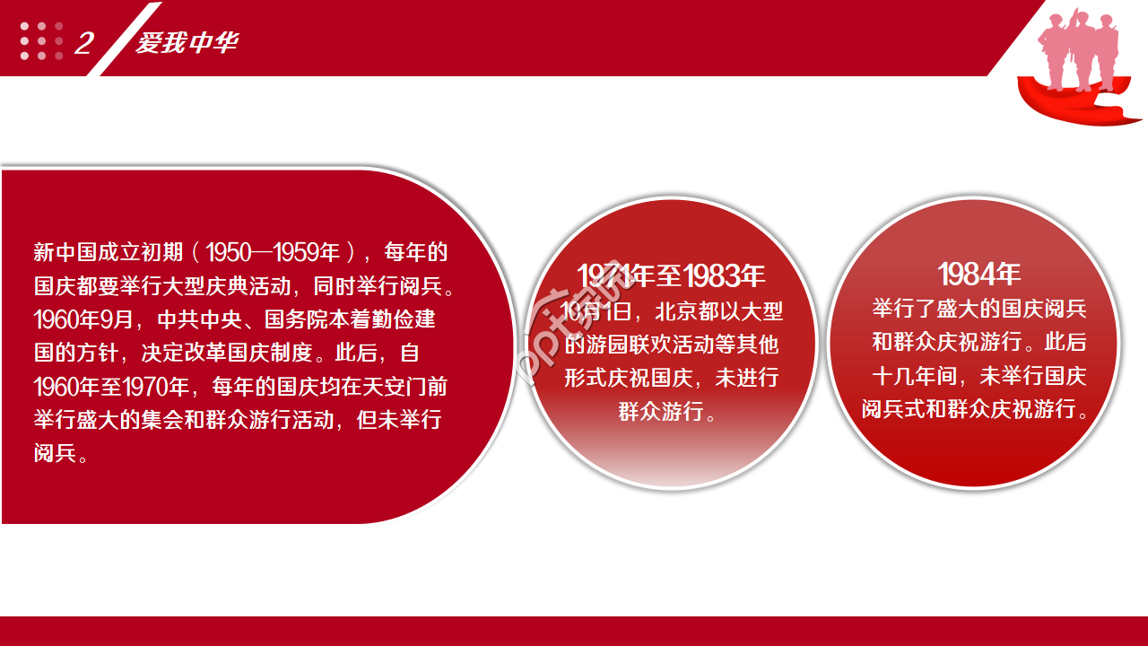 红色大气庄严的十一国庆节ppt模板