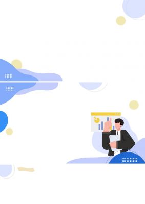 浅蓝色淡雅述职报告PPT模板背景图