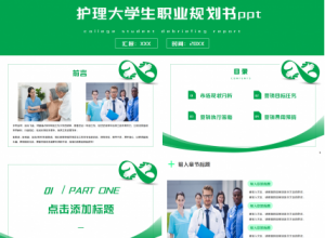 护理大学生职业规划书ppt模板下载推荐