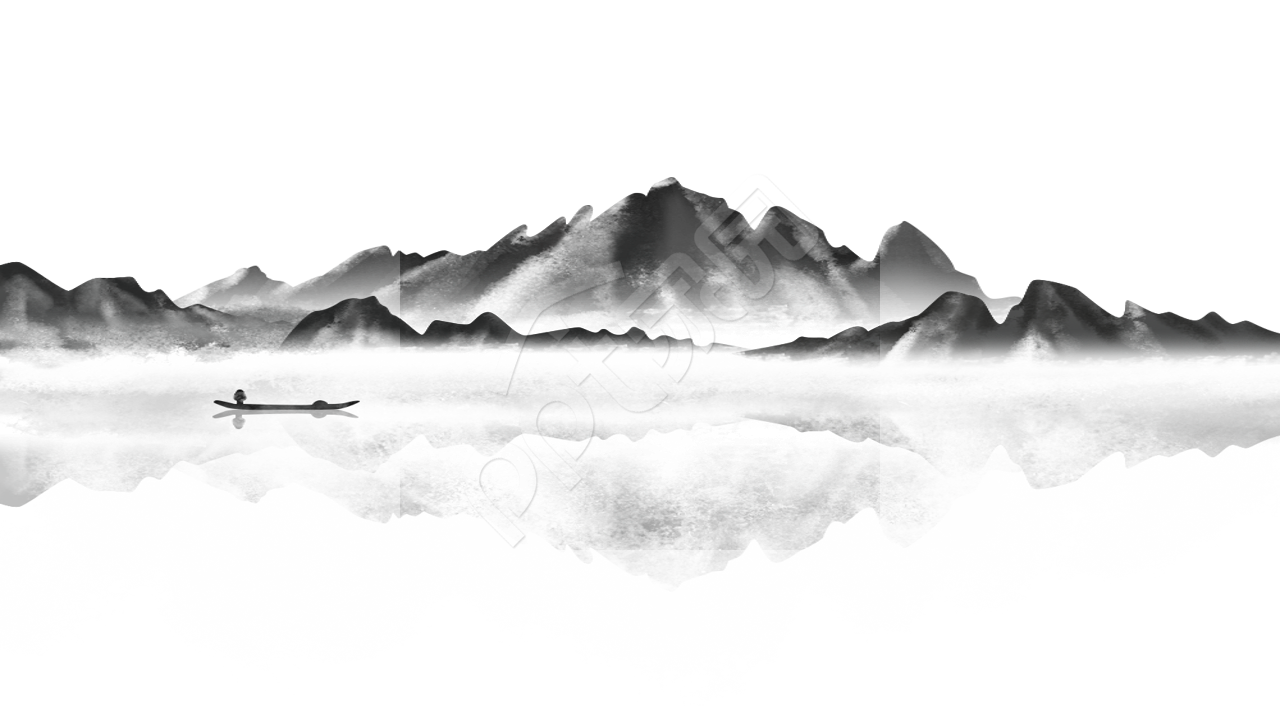 水墨中国风设计PPT模板背景图