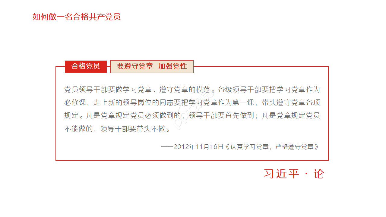 红色党政践行四讲四有做合格党员ppt模板