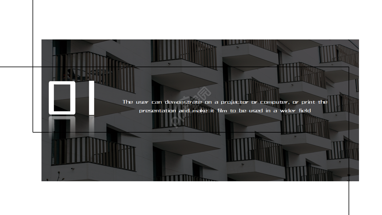 简洁线条流程图PPT模板