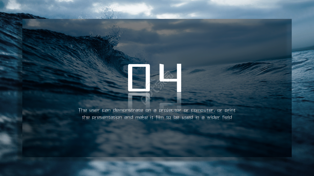 简洁蓝色波纹背景的述职报告PPT模板