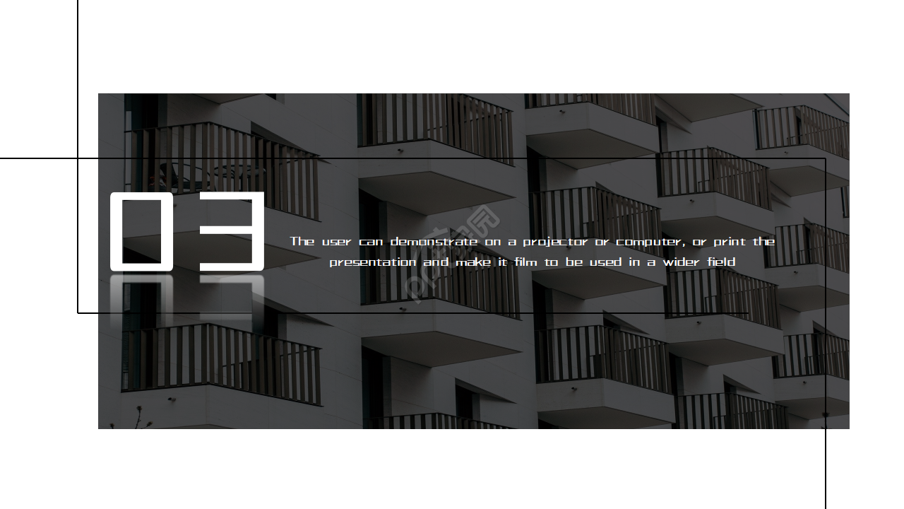 简洁线条流程图PPT模板