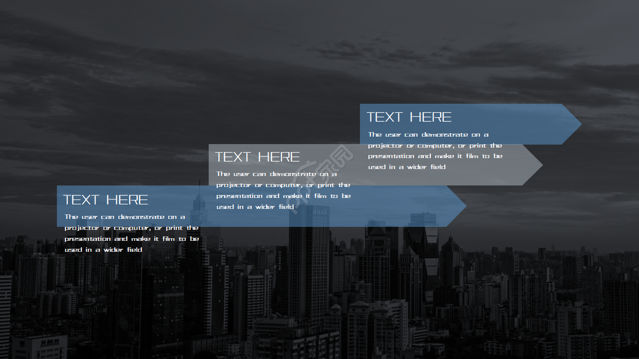 蓝色简洁年终述职报告ppt模板