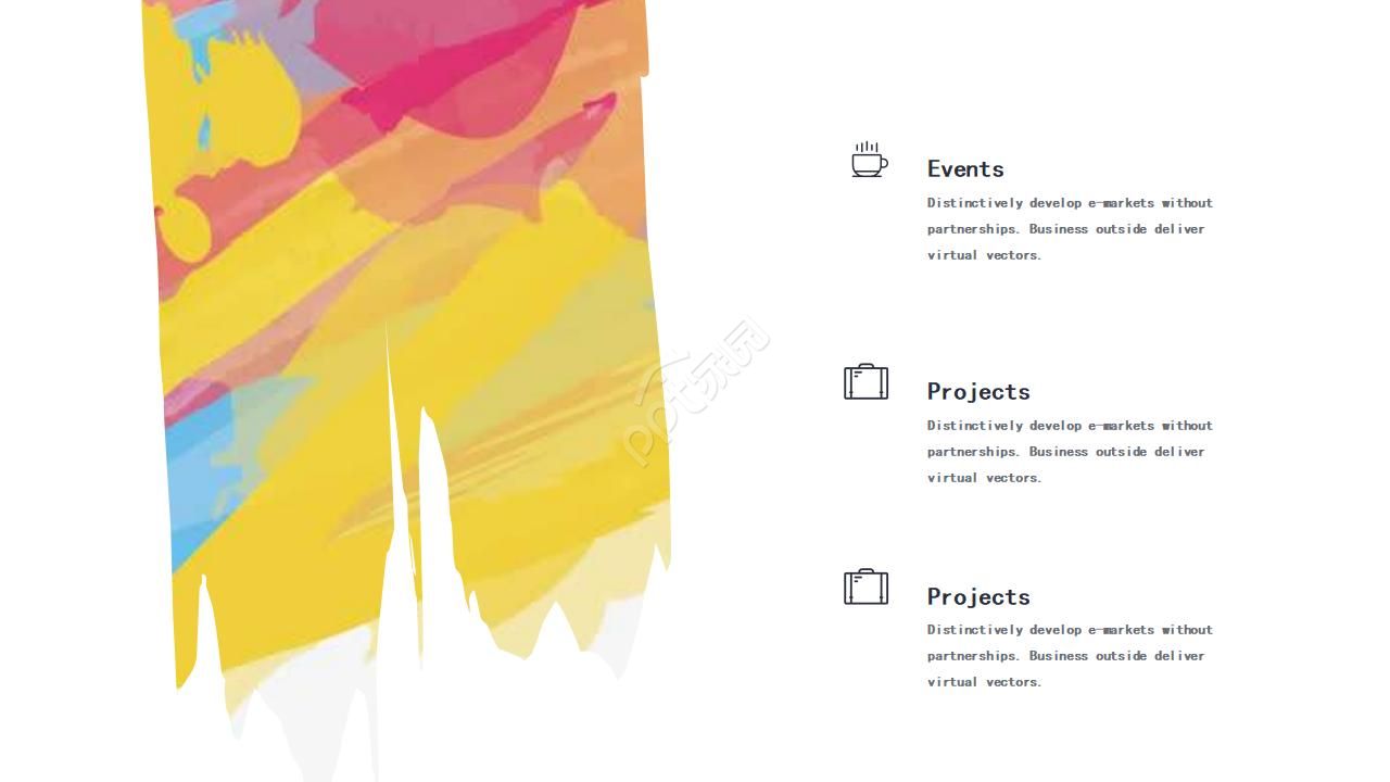 创意炫彩艺术撞色涂鸦风PPT模板