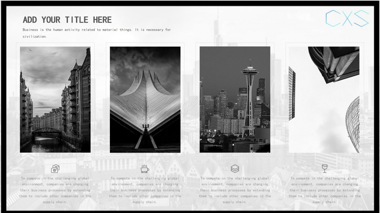 国外黑色背景ppt模板