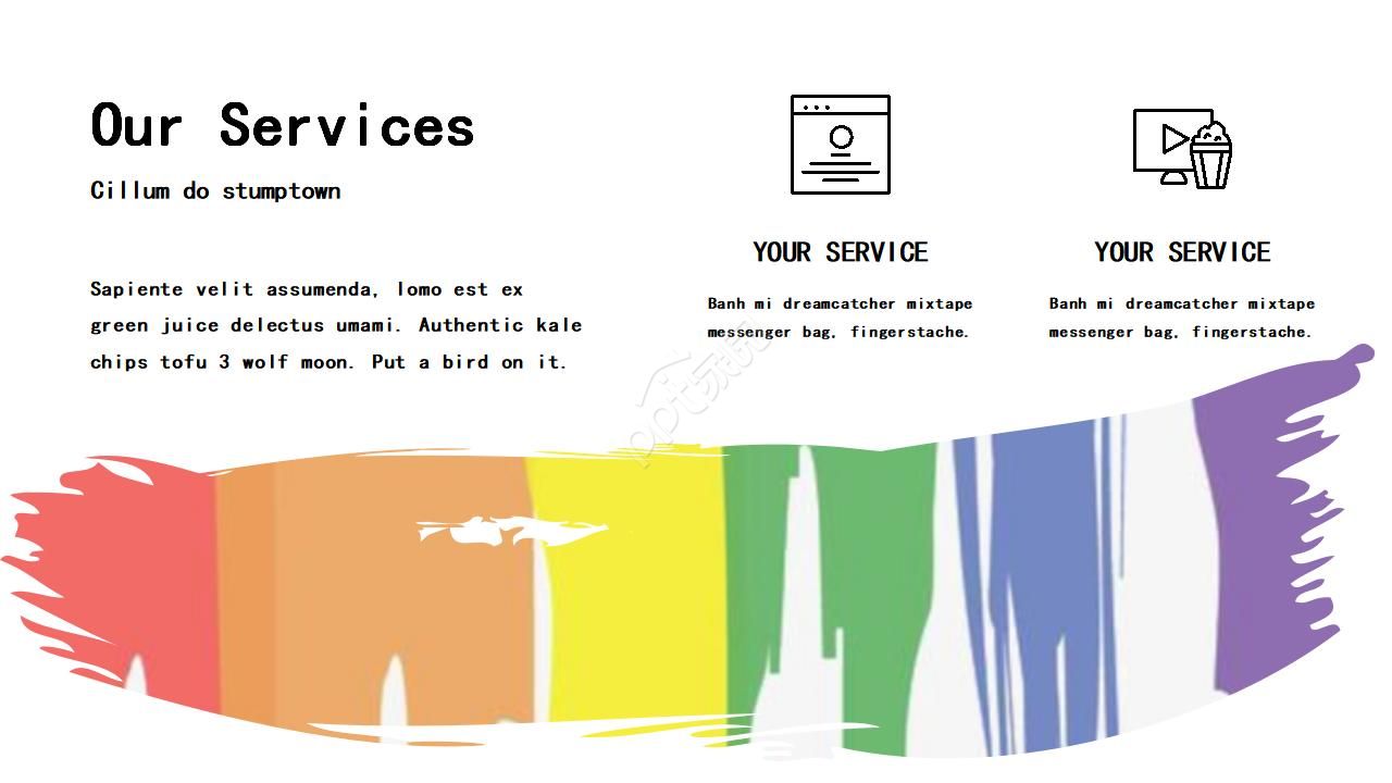 创意炫彩艺术撞色涂鸦风PPT模板