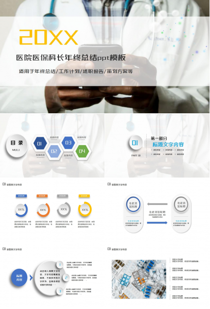 医院医保科长年终总结ppt模板